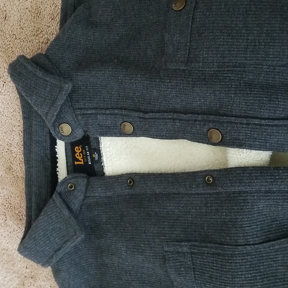 Mens Lee sherpa lines grey jacket